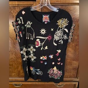 Johnny Was Embroidered Shirt Size Small